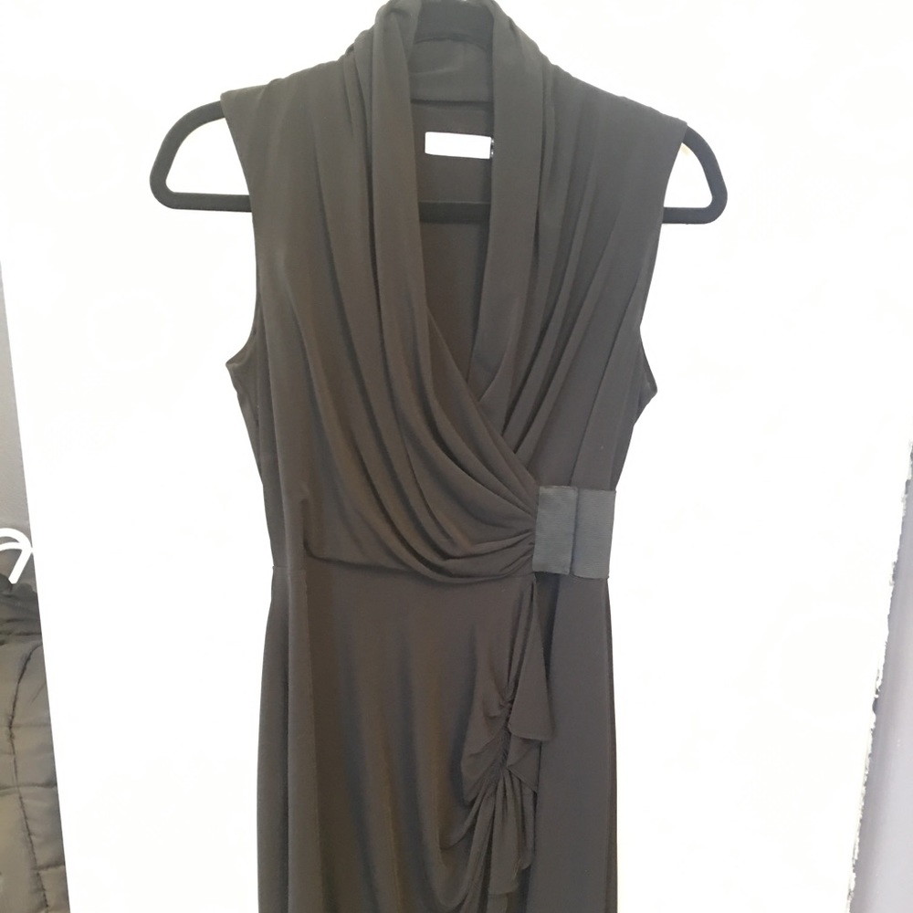 Calvin Klein black wrap dress